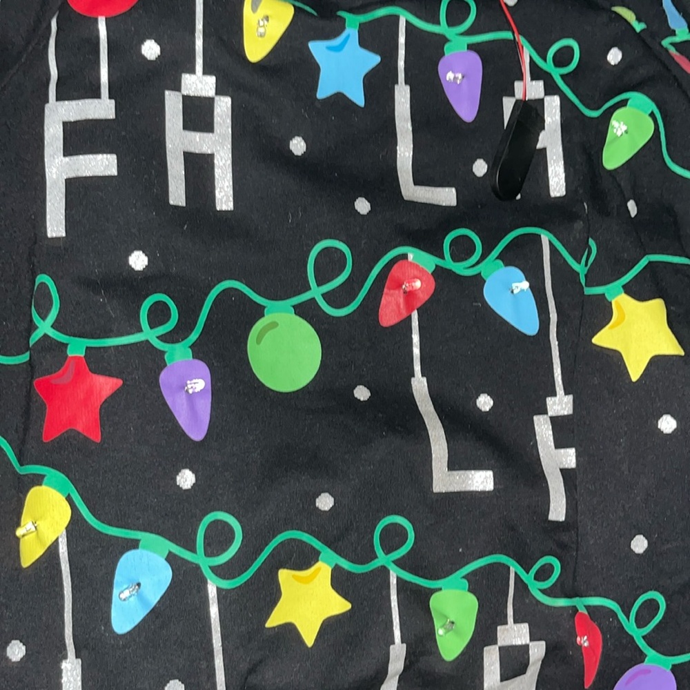Fa La la la la xmas lights sweat shirt M
